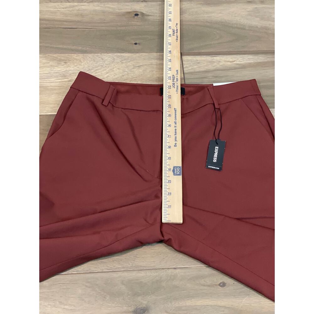 Express Womens Burgundy High Rise Trouser Pants 10 Long New With Tag - Picture 6 of 13
